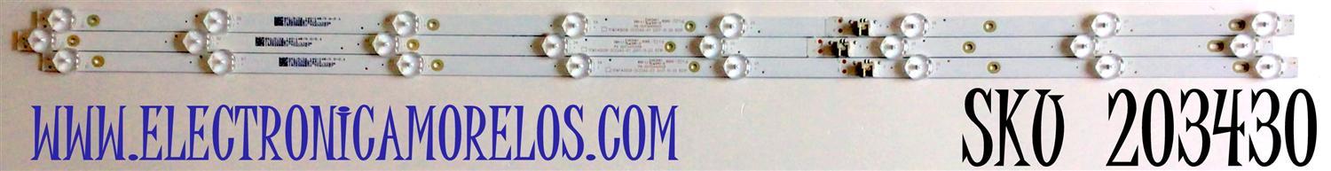 KIT DE LED'S PARA TV WESTINGHOUSE (3 PIEZAS) NUMERO DE PARTE 303TH400056 / 303TH400056E / TFMT40D08-ZC22AG-07 / TFMT40D08-ZC22AG-07E / TH400M27 / 2010053390 / PANEL T400-V35-DLED / MODELO WD40FE2210