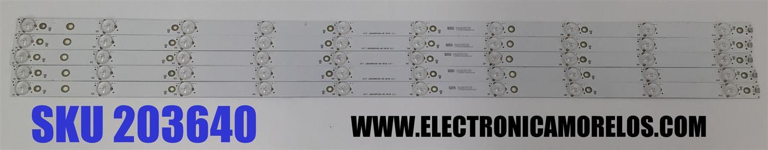 KIT DE LEDS ORIGINAL PARA TV VIZIO 5 PIEZAS / NUMERO DE PARTE LBM430P1001 / LBM430P1001-AE-3S / EVTLBM430P1001-AE-3S / E349376 / PANEL TPT430H3-DUYSHA.D / MODELOS D43-C1 / D43-D1 / D43N-E1