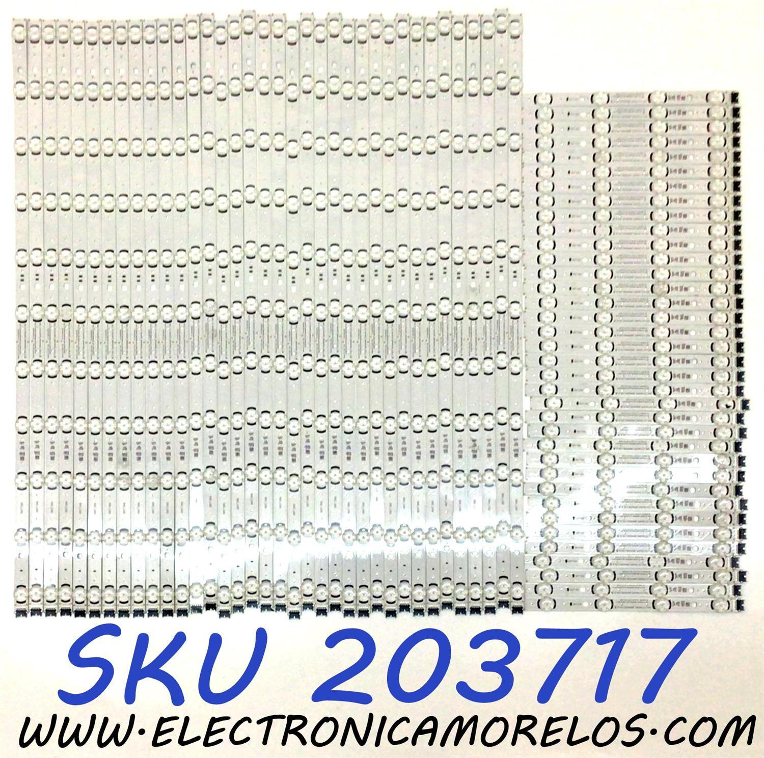 KIT DE LED´S PARA TV LG NANOCELL (72 PIEZAS) / NUMERO DE PARTE EAV65014901 / EAV65014801 / 86NANO90 / E466169 / 20P00038C / PANEL NC860DQD-AAKH1 / MODELO 86NANO90UPA / 86NAN0UPA