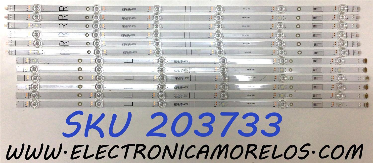 KIT DE LED´S PARA TV VIZIO (12 PIEZAS) / NUMERO DE PARTE LB7000P / LB7000P V0_V706_L / LB7000P V1_V706_R / 7839-699012-04361221 / 7839-704012-04361221 / E469119 / 7920A / 7921A / 20201211 / MODELO V706-J03