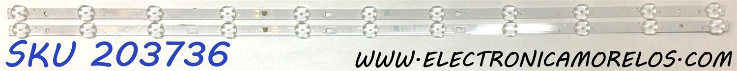 KIT DE LED´S PARA TV INSIGNIA (2 PIEZAS) / NUMERO DE PARTE 30342011004 / LED42D11-ZC52AG-04 / E331251 / 210409AB08 / 42000M67 / PANEL JE415D3HHA0L / MODELO NS-42F201NA22