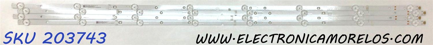 KIT DE LED'S PARA TV SCEPTRE (4 PIEZAS) / NUMERO DE PARTE HK50D08-ZC22AG-11E / 303HK500040E / E78030 / HK500M19 / 230101010700 / PANEL'S PT500GT02 / HK500WLEDM-JH4DH / MODELO G50 A518CVU