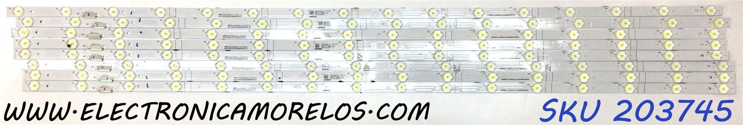 KIT DE LEDS PARA TV HITACHI ORIGINAL 8 PIEZAS / NUMERO DE PARTE CRH-BX50X3303016089AFREV1.6 / SVH500AD5 / JHD500X3U51-TA / JHD500X3U51-TAB1 / 2019112601 / PANEL JHD500X3U51-TA\S0\FJ\GM\MCKD-1\ROH / MODELOS 50R86 / 50H8G