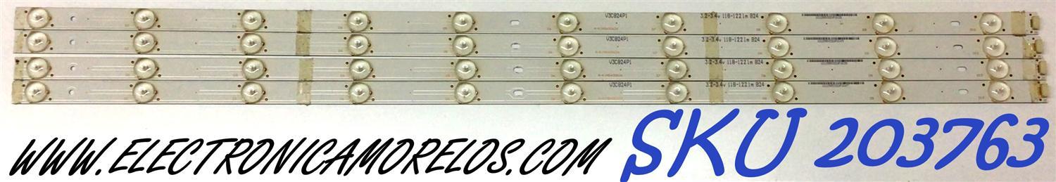 KIT DE LED'S PARA TV TCL (4 PIEZAS) / NUMERO DE PARTE A-KJAB40D626 / 1021295N5V3CB24P100 / 1021295N5V3CB / V3CB24P1 / PANEL JE400D3HC2N-12 / MODELO LED40G45RQ