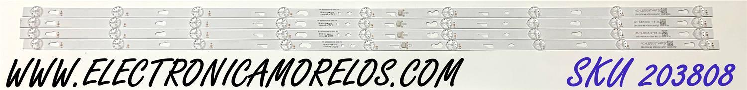 KIT DE LED'S PARA TV PHILIPS (4 PIEZAS) / NUMERO DE PARTE RF-BD500003SR30-0901 / 4C-LB500T-RF3C / E365061 / 2B6200K4A / A76380 / RA727 / PANEL LVU500CHDX / MODELO 50PFL4864/F7