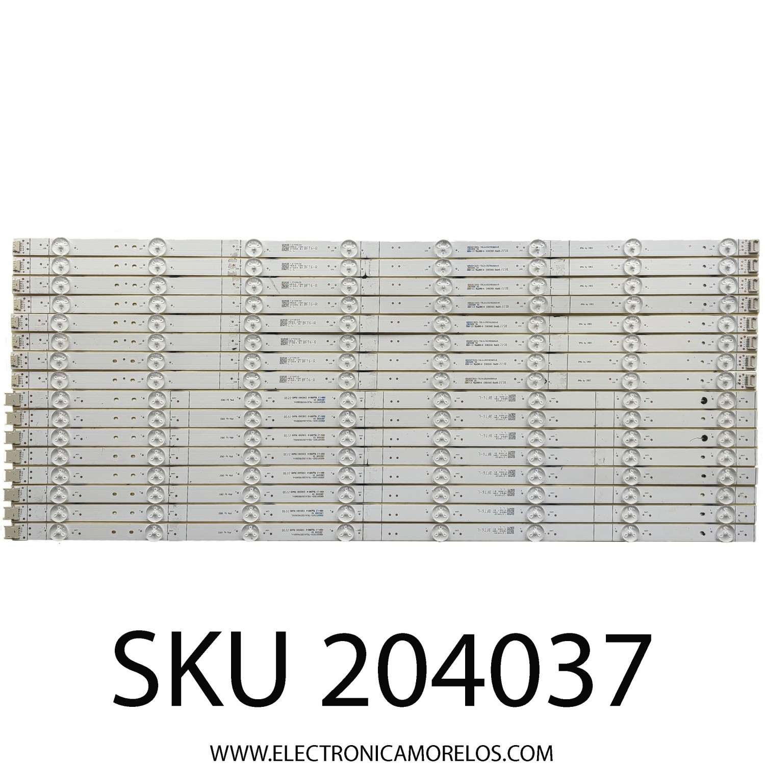 KIT DE LEDS PARA TV HISENSE ( 16 PZ )/ NUMERO DE PARTE LB65099 / HD650Y3U51-T0LA+2021102601+R / HD650Y3U51-T0LA+2021102601+L / 1270835 / PANEL HD650Y3U51-T0LA/S0/GM/ROH / MODELO 65U6H