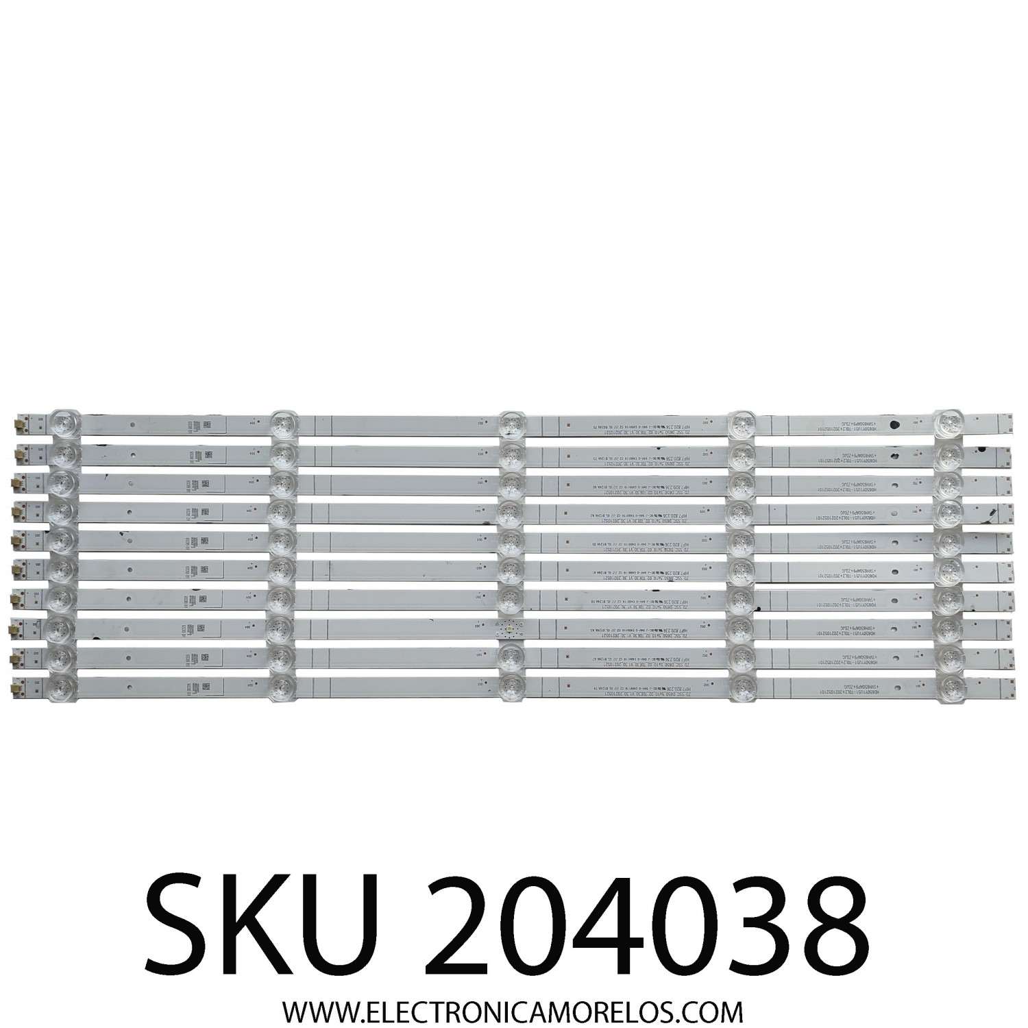 KIT DE LEDS ORIGINAL PARA TV HISENSE 10 PIEZAS / NUMERO DE PARTE HD650Y1U51-T0L2+2021052101 / SVH650AP9+ZDJG / ZD_SSC_D650_5X10_02_TDE30_V1.30_20210521 / 1263425 / PANEL HD650Y1U51-T0L2/GM/MCKD3A/ROH / T650QVN07.5 / MODELO 65A6H / 65A65H