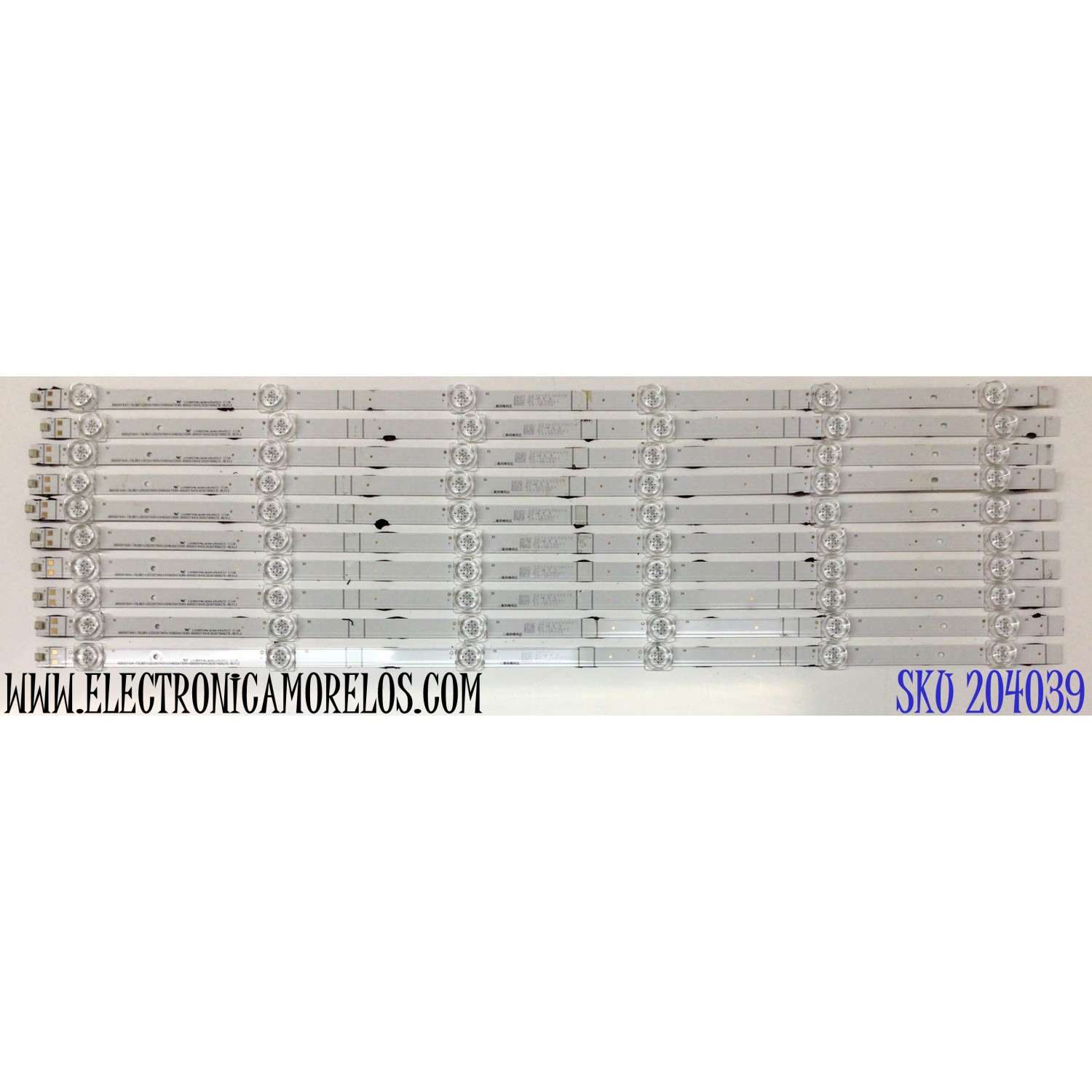 KIT DE LED'S PARA TV HISENSE ORIGINAL 10 PIEZAS / NUMERO DE PARTE CRH-BXK65Y1U41C3030T100627E-REV1.2 / HD650Y1U41-T0LBBY / 2022071401 / HD650Y1U41-T0LBBY+2022071401+SVH650AT1CRH / 25140902 / PANEL HD650Y1U41-T0LBBY / JR645R3HA3L / MODELO 65A6H