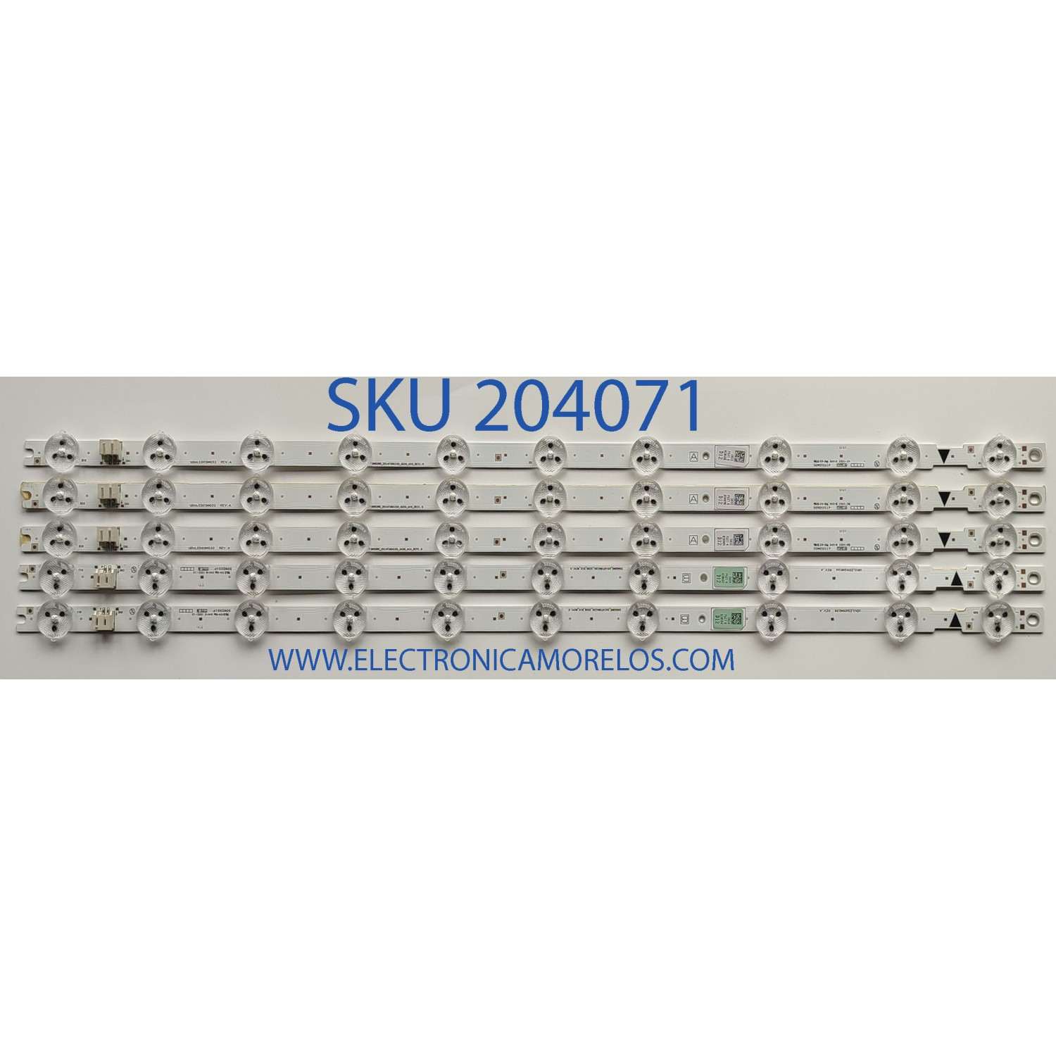 KIT DE LEDS PARA TV PHILIPS ((5 PZ INCOMPLETO, ORIGINALMENTE CONSTA DE 6 PZ)) / NUMERO DE PARTE 50W20S1P / SAMSUNG_2014FUNAI50_3228_B10_REV1.0 / PANEL U4D10XH / U4D11XH / MODELO 49PFL4609-F7