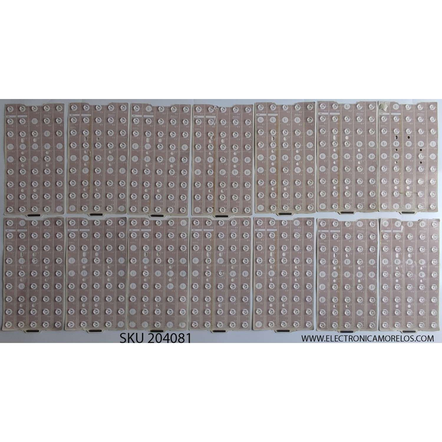KIT DE LED'S PARA TV SONY (14 PIEZAS) / NUMERO DE PARTE NLAW40417 / AST417-44B / 60422117-3225 / PANEL YD6S650DNN01 / MODELOS XBR-65Z9D / XBR65Z9D
