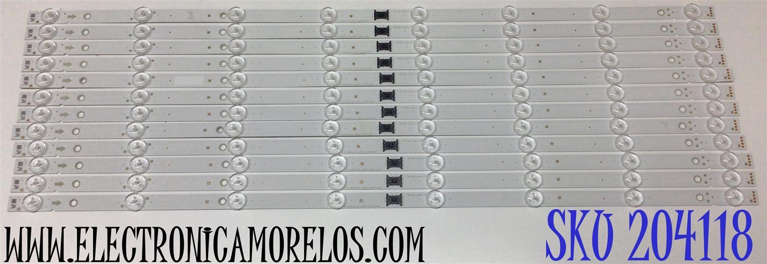 KIT DE LED'S PARA TV SONY (12 PIEZAS) / NUMERO DE PARTE LM41-01109A / L3_HRS_F5_CWM_S8_2_R1.0_VBN_1.0 / U9T077 / PANEL ST6451D03-8 VER.3.5 / MODELO KD-65X85K / KD65X85K