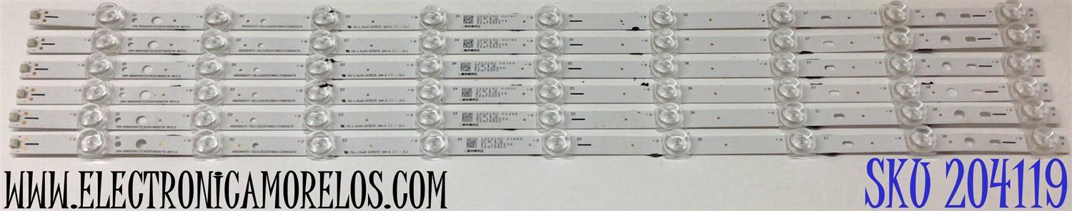 KIT DE LED'S PARA TV HISENSE ((6 PIEZAS)) / NUMERO DE PARTE CRH-BXK65H1U72C3030T0609278-REV1.5 / HD650H1U71-T0L1+2022070802+SVH650AT9 / HD650H1U71-T0L1 / SVH650AT9 / 1285538 / 25878900 / PANEL HD650H1U71-T0L1\S1\SM\ROH / MODELO 65A6KV