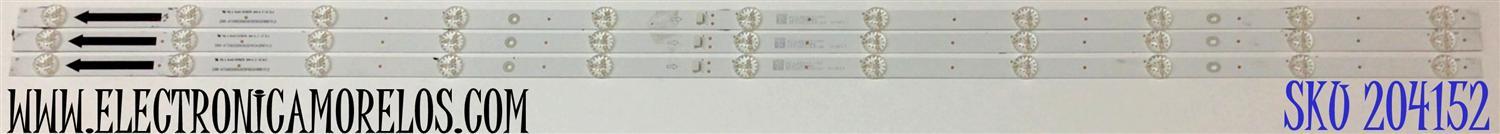 KIT DE LED'S PARA TV HKPRO (3 PIEZAS) / NUMERO DE PARTE 4C-LB500T-XR3 / AT50D200030301103A1DREV1.2 / 224521 / L04Y166HB2 / CRH-AT50D200030301103A1DREV1.2 / E479275 / MODELO HKP50UHD2