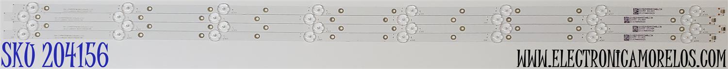 KIT DE LED'S PARA TV INSIGNIA ((4 PIEZAS)) / NUMERO DE PARTE LB500Z / CEJJ-LB500Z-8S1P-M3030-AH / 210BZ08D0B334BLC3K / SW-LE486558 / 211C4A00002X / PANEL TPT500B5 / MODELO NS-50DF710NA21