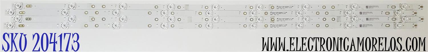 KIT DE LED'S PARA TV SANSUI ((4 PIEZAS)) / NUMERO DE PARTE JL.D5009133-006DS-M_V02 / 30805JF050N10Z02 / 190LM E4 3.0-3.2V / PANEL CX500DLEDM / DISPLAY CV500U2-T01 / MODELO SMX50T1UN - Imagen 1