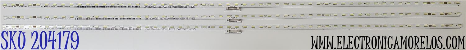 KIT DE LED'S PARA TV SONY ((3 PIEZAS)) / NUMERO DE PARTE STO750A36 / ST0750A36 / STO750A36_56LED_REV00_180731 / 734.05101.0001 / 056380560131S / V750QWME02 / MODELOS XBR-75X850G / XBR-75X850F / KD-75XG8505 / KD-75XG8596 / KD-75XF8596