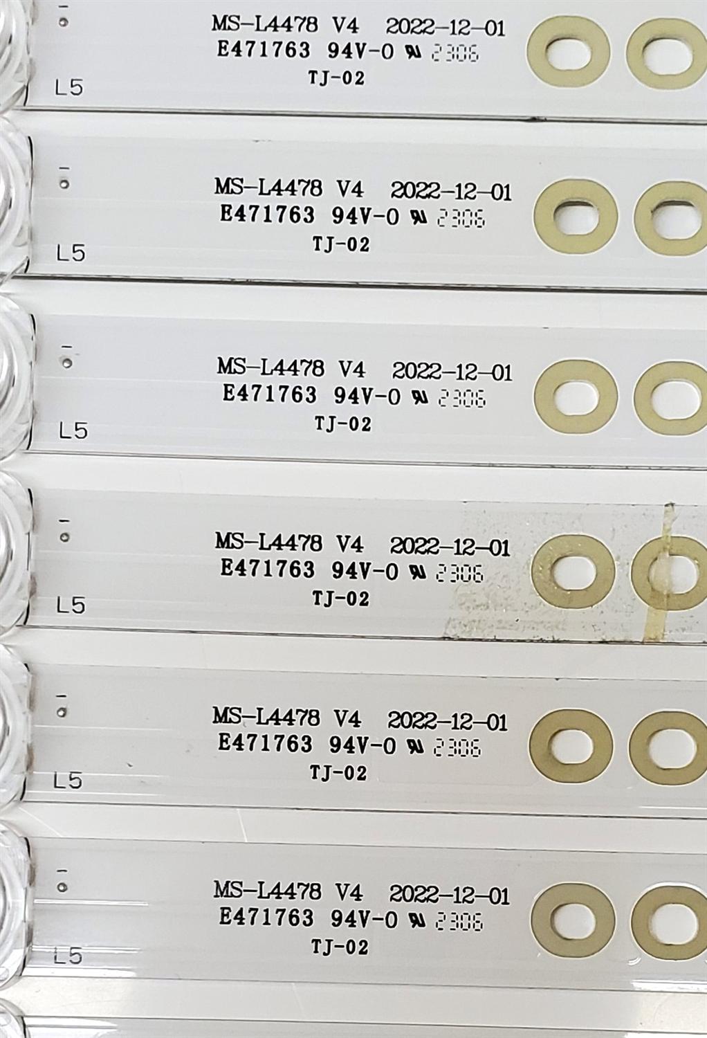 KIT DE LED'S PARA TV EVL 12 PIEZAS ORIGINALES / NUMERO DE PARTE MS-L4478 V4 / 1.3.10706500284 / 1.3.10706500284 MC / E471763 / PANEL G650BD1QUB-19 / MODELO 65NE6900 / 65EVLS4 - Imagen 4