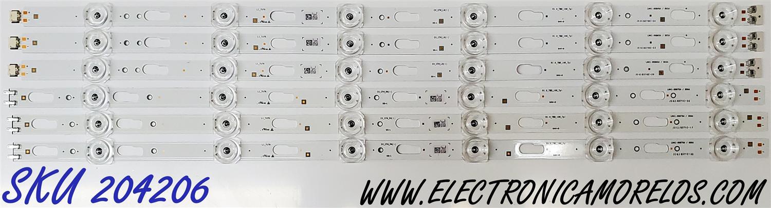KIT DE LED'S PARA TV SAMSUNG ((6 PIEZAS)) / NUMERO DE PARTE BN96-50317A / BN96-50318A / E0_CFM_L6(1) / E0_CFM_R6(1) / R1.0_TBD-100_7pi / LM41-00869A / 905A / LM41-00870A / 906A / MODELO UN50TU8000 / UN50TU8000FXZA AB04