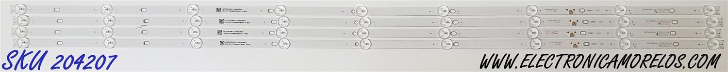 KIT DE LED'S PARA TV ELEMENT ((4 PIEZAS)) / NUMERO DE PARTE ZN-50HS09A-4 / ZN-50HS09A-4 91129 V3.3-0S / E177671 / C20100Y7G200602PBA65 / K3Z222E/W02.0150002900-1 / PANEL V500DJ6-QE1 / MODELOS E4SFT5017 P9190 / E4AA50N