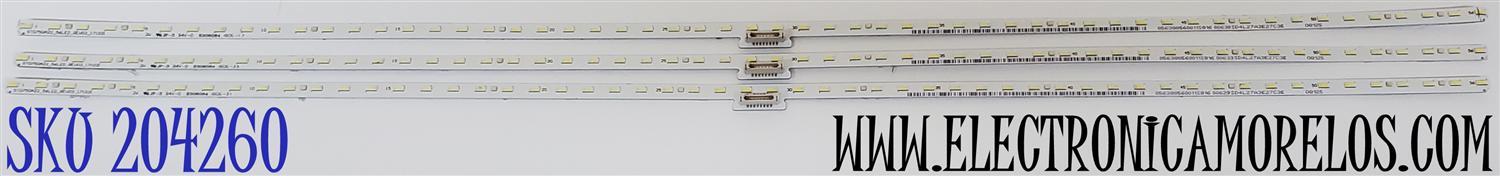KIT DE LED'S PARA TV SONY ((3 PIEZAS)) / NUMERO DE PARTE ST0750A22_56LED_REV03_171031 / STO750A22_56LED_REV03_171031 / 733.02G08.0001 / 056380560011S816 / PANEL V750QWME01 / MODELO XBR-75X850F