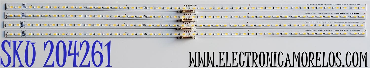 KIT DE LED'S PARA TV SAMSUNG ((4 PIEZAS)) / NUMERO DE PARTE BN96-50386A / LM41-00860A / L1_Q7060T_G5_DUM_S42(1)_R1.3_TC9_100_LM41-00860A / L1_Q7060T_G5_DUM_S42(1)_R1.2_TBC_100_LM41-00860A / MODELOS QN75LS03 / QN75Q60 / QN75Q6D / QN75Q70 / QN75Q7D / HG75T