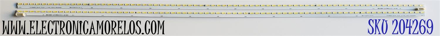 KIT DE LED'S PARA TV CHANGHONG ((2 PIEZAS)) / NUMERO DE PARTE STJ550AC2 / STJ550AC2_REV01_72LED_L-TYPE_140410 / STJ550AC2_REV01_72LED_R-TYPE_140410 / 55C6000G+ / 850100833 / PANEL LC550EGY (SG)(MI) / MODELO UD55YC5500UA