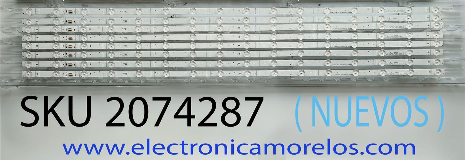 KIT DE LED´S (( NUEVOS )) PARA TV HISENSE (( 8 PZ )) NUMERO DE PARTE SH50D16-ZC42AG-06 / 303SH500007 / HD500X3U51-TAL9+2020082703+L2_E0_CDM_S4(4)_V0.5_U8R / PANEL JHD500X3U51-T0L8\S0\GM\ROH / MODELO 50U6G