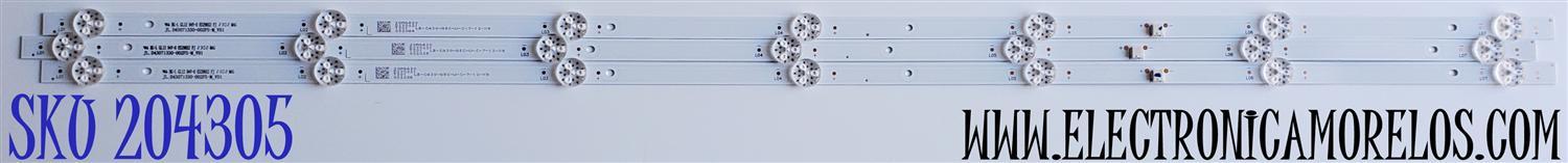 KIT DE LED'S PARA TV WESTINGHOUSE ((3 PIEZAS)) / NUMERO DE PARTE JL.D43071330-002FS-M_V01 / BG-L GL12 94V-0 E529852 FJ / 20AG430 / LB-C430-G5C-U-C-7-12-X9 / PANEL C430Y19-5C / DISPLAY V430DJ1-Q01 REV.D2 / MODELO WR43UX4210
