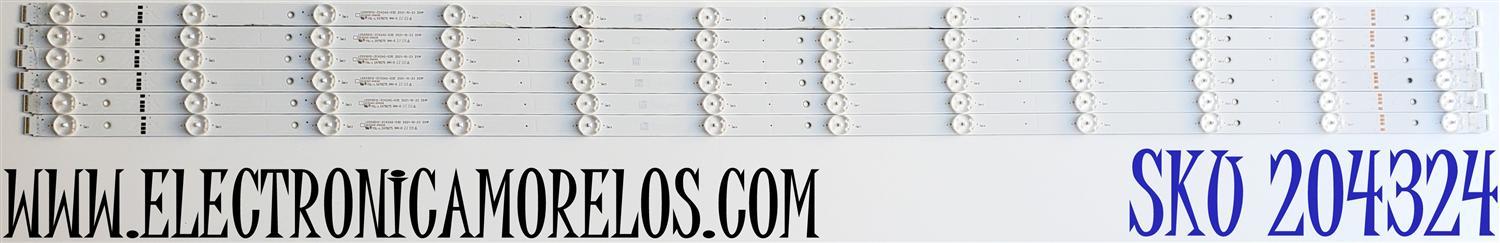 KIT DE LED'S PARA TV ONN ((6 PIEZAS)) / NUMERO DE PARTE LED55D12-ZC42AG-03D / 30355012004D / YSL-L E479275 / DISPLAY V550DJ2-Q01 REV.D1 / MODELO 100071701 ((55 PULGADAS))