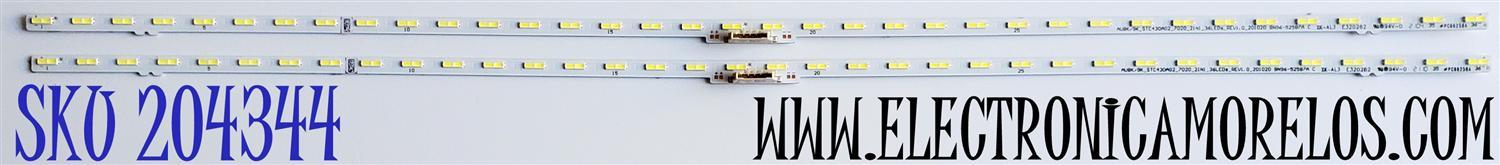 KIT DE LED'S PARA TV SAMSUNG ((2 PIEZAS)) / NUMERO DE PARTE BN96-52587A / STC430AG2 / AU8K/9K_STC430AG2_7020_21N1_36LEDS_REV1.0_201020 / E32062 / PANEL CY-SA043HGEY1V / MODELOS UN43AU8000 / UE43AU8005K