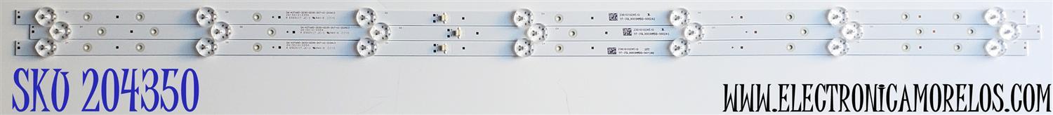 KIT DE LED'S PARA TV WESTINGHOUSE ((3 PIEZAS)) / NUMERO DE PARTE 261501013350 / 06-43T680-3030-0D35-3X7-V1-210413 / E503117 / 230101024510 / PANEL HK430WLEDM-JH4KH / DISPLAY PT430GT01-3 VER.1.0 / MODELOS WR43UX4210 / WR43UT4210 / WR43UT4212