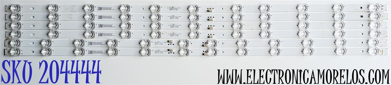 KIT DE LEDS PARA TV TCL ORIGINAL 6 PIEZAS / NUMERO DE PARTE TCL75LB10 / TCL75LB09 / B0101-000378 / B0101-000379 / TCL75LB10_3030F2.4D_V0.2_20211118 / TCL75LB09_3030F2.4D_V0.2_20211118 / PANEL LVU75NDEL CS9W13 V3 / MODELOS 75S451 / 75S455