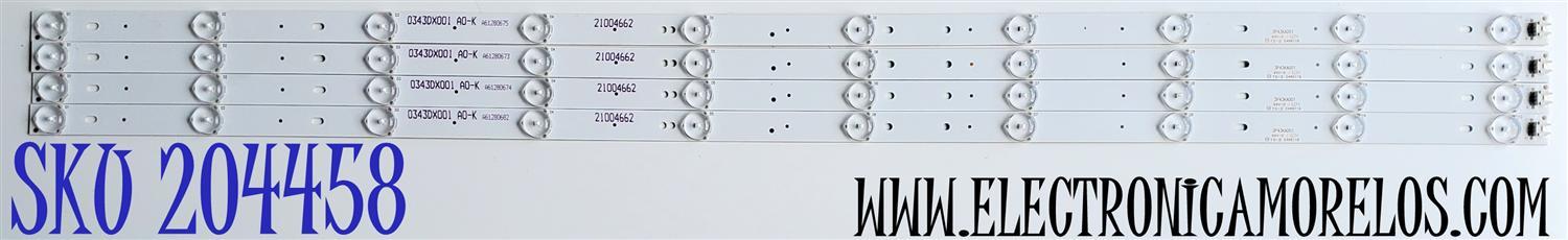 KIT DE LED'S PARA WESTINGHOUSE ((4 PIEZAS)) / NUMERO DE PARTE 3P43KA001 / E469119 / 21004662 / 0343DX001 / PANEL LC430DUY / MODELOS E4ST4316H K6E1M / WD42UT4490