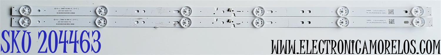 KIT DE LED'S PARA TV PHILCO ((2 PIEZAS)) / NUMERO DE PARTE 06-32C2X6-618-M13W14-180528 / 261501005170 / E469119 94V-0 / 230101009271 / PANEL HK315LEDM-JH3MH / DISPLAY PT320AT01-4 / MODELO PH32C10DSGWA
