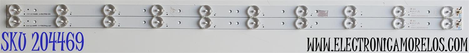 KIT DE LED'S PARA JVC ((2 PIEZAS)) / NUMERO DE PARTE 6501L625000010 / 230132C1N00050 / JS-PD823FM14D-0001 / PANEL HK315LEDM / MODELOS LT-32C360 / LT-32C365 / H32PB1800 / H32DB3300 / H32DB3500