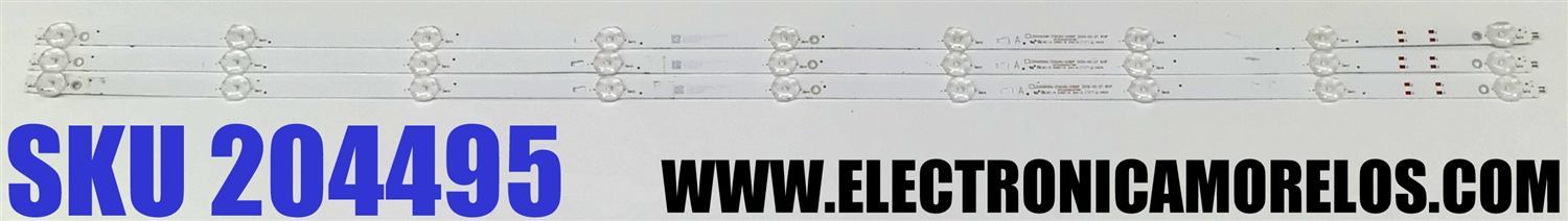 KIT DE LED'S PARA TV HISENSE ((3 PIEZAS)) / NUMERO DE PARTE LED50D09A-ZC62AG-02BDF / 30350009207BD / 50000M83 / 230617AC11 / E469119 / DISPLAY HF500QUB-F20 / MODELO LT-50MAW625
