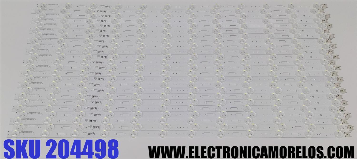 KIT DE LED'S PARA TV SAMSUNG ((24 PIEZAS)) / NUMERO DE PARTE 48089A / BN96-48089A / V9Q8-650SM0-R0 / E251781 / Q80-65S-12EA / PANEL CY-TR065FLLV9H / MODELO QN65Q80 / QN65Q80RAFXZA AA01