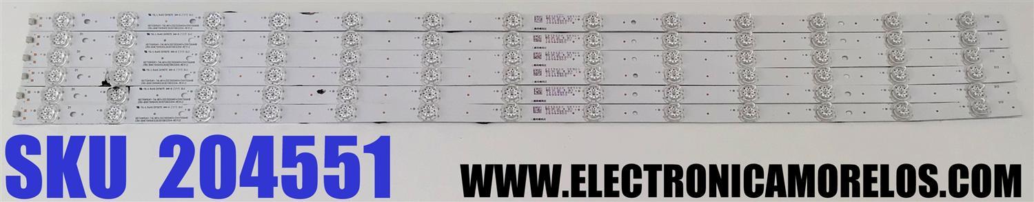 KIT DE LED'S PARA TV HISENSE ((6 PIEZAS)) / NUMERO DE PARTE CRH-BXK75H1U41C3030T0613354-REV1.2 / HD750H1U41-TAL4K1+2023050401+SVH750AH8 / HD750H1U41-TAL4K1 / 2023050401 / SVH750AH8 / 1312985 / PANEL HD750H1U72 / HV750QUB-F91 / MODELOS 75A6N / 75R6030K