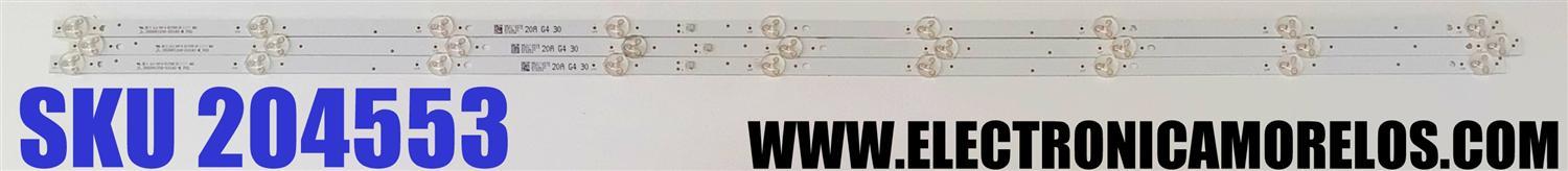 KIT DE LED'S PARA TV GHIA ((3 PIEZAS)) / NUMERO DE PARTE JL.D50091330-031AS-M_V02 / AE0110539 / E517260 / D220630 / PANEL V500DJ7-QE1 D5 / DISPLAY V500DJ7-QE1 REV.D5 / MODELOS G50NTFXUHD20 / RLDED5098-B-UHD / RWOSQU5050-B