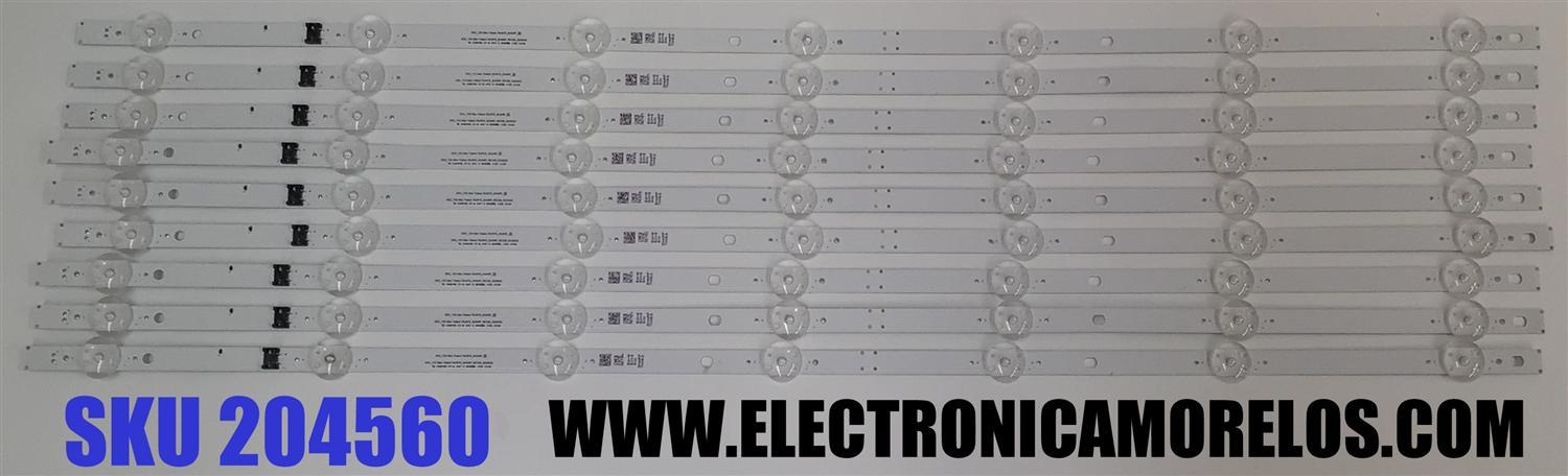 KIT DE LEDS ORIGINAL PARA TV LG 9 PIEZAS / NUMERO DE PARTE EAV65049501 / SSC_Y23 SLIM TRIDENT 70UR75_SHARP_S / SSC_Y23 SLIM TRIDENT 70UR75_SHARP_REV00_0220525 / PANEL NC700TQG / MODELOS 70UR8000AUA / 70UQ9000PUD / 70UT7550AUA