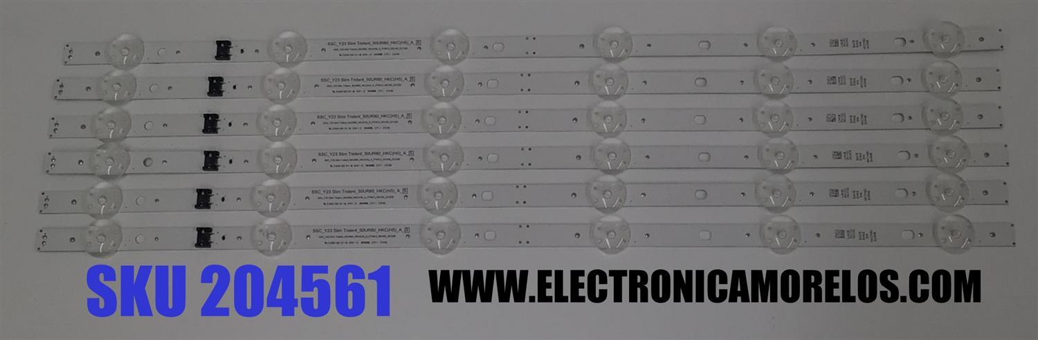 KIT DE LEDS ORIGINAL PARA TV LG 6 PIEZAS / NUMERO DE PARTE EAV65062801 / SSC_Y23 SLIM TRIDENT_50UR80_HKC(H5)_A_S / SSC_Y23 SLIM TRIDENT_50UR80_HKC(H5)_A_PTN0.5_REV00_221228 / PANEL NC500TQG / DISPLAY PT500GT04-2 / MODELO 50UR7800PSB / 50UR7800PSM