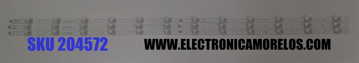 KIT DE LED'S PARA TV HISENSE ((3 PIEZAS)) / NUMERO DE PARTE 261501010084 / 30-50-0D23-3x12-966 / 30-50-0D23-3x12-966x12.5-200814-1.6 / E257384 / PANEL CY-BT050HGPV1H / 50357A / DISPLAY CC500PV6D VER.01 / MODELO UN50TU8000 / UN50TU8000FXZA YA01