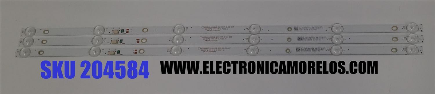 KIT LED'S PARA TV SAMSUNG ((3 PIEZAS)) / NUMERO DE PARTE 303GC320055E / GC32D06-ZC22AG-20E / GC320M82 / 70401-01173 / 2300006008 / 200603BC06 / DISPLAY HV320WHB-N5B / MODELO UN32M4500BF / UN32M4500BFXZA / UN32M4500BFXZA BZ01