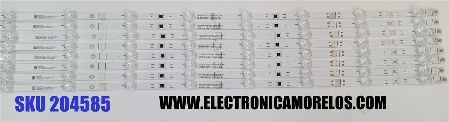 KIT DE LEDS PARA TV VIZIO ORIGINAL 8 PIEZAS / NUMERO DE PARTE HFSX75D08-ZC42AG-24CD / 303HX750051CD / B005P00107968A / GC750M26 / 70401-01867 / 240126AB03 / PANEL BOEI750WQ1 / DISPLAY HV750QUB-F91 / MODELOS V4K75M-0804 / V4K75S-0804