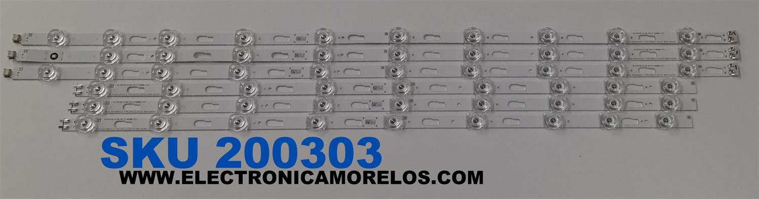 KIT DE LEDS ORIGINAL PARA TV SAMSUNG 6 PIEZAS / NUMERO DE PARTE 58289A / 58291A / SVC650AX3 / DU7K_SVC650AX3_R TYPE / DU7K_SVC650AX3_L TYPE / PANEL CY-BD065HGSV2H / JR645R / MODELOS UN65DU / TU65DU / KU65UD / LH65B / UA65DU / MAS MODELOS EN DESCRIPCIÓN
