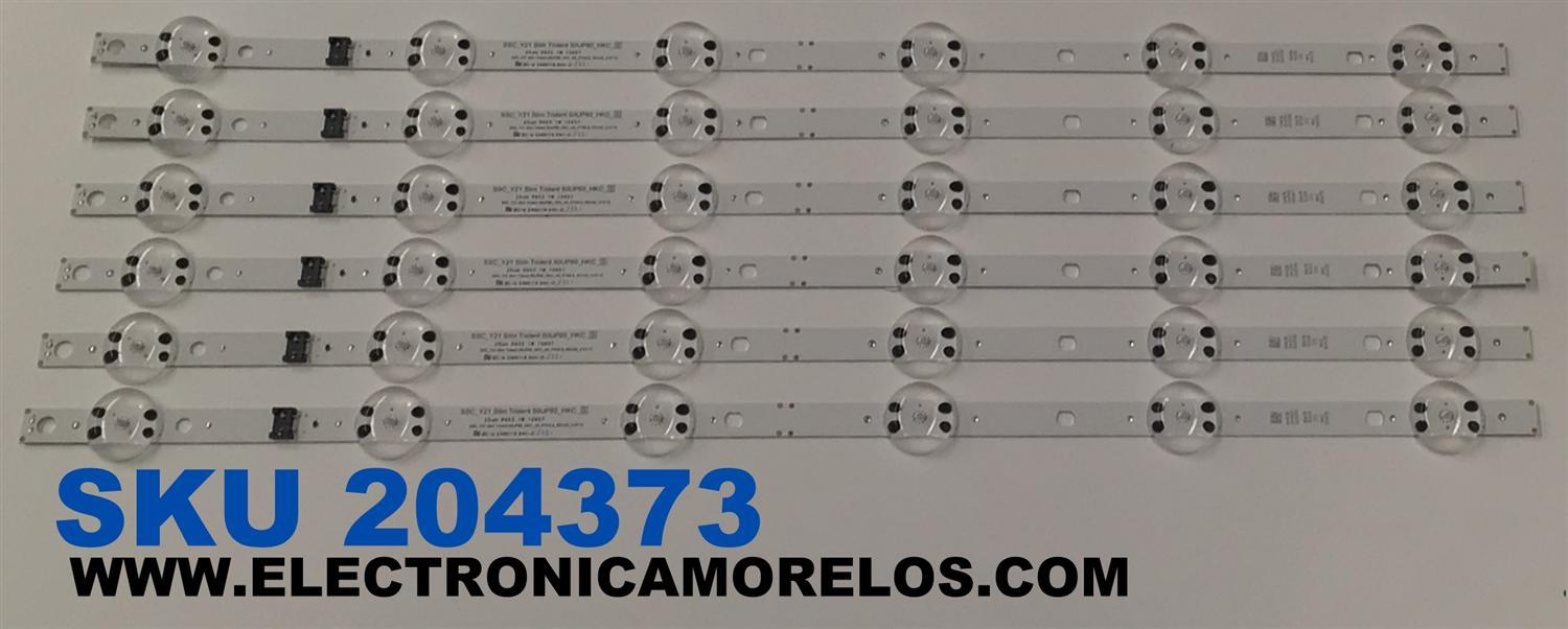 KIT DE LEDS PARA TV LG ORIGINAL 6 PIEZAS / NUMERO DE PARTE EAV65029201 / SSC_Y21 SLIM TRIDENT 50UP80_HKC_S / SSC_Y21 SLIM TRIDENT 50UP80_HKC_H5_PTN0.6_REV00_210715 / 25UM R603 1W 10657 / PANEL NC500TQG-VHKH9 / DISPLAY PT500GT04-2 VER.1.0 / 50UQ7070ZUE