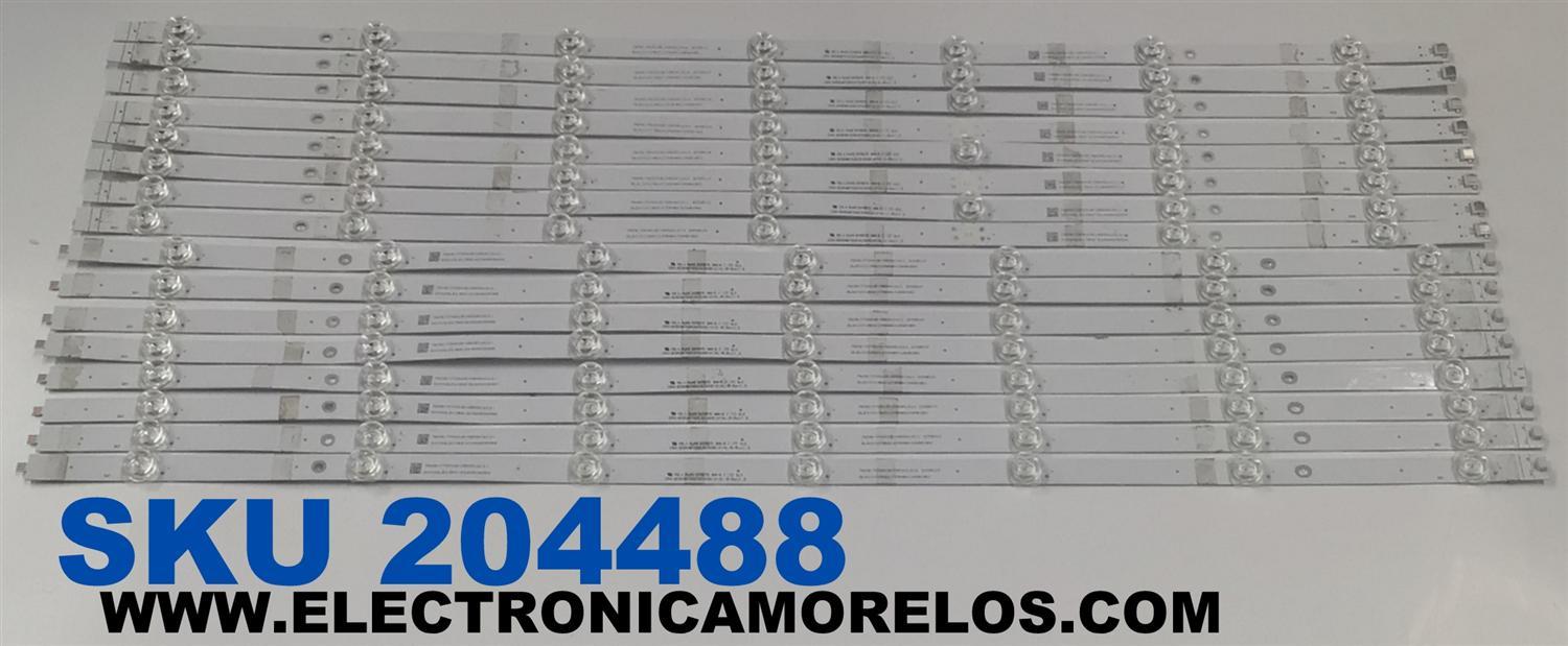 KIT DE LEDS PARA TV ORIGINAL 16 PIEZAS / NUMERO DE PARTE CRH-BXBUM75Q63030081414L / CRH-BXBUM75Q63030081414L-L-REV1.2 / CRH-BXBUM75Q63030081414L-R-REV1.2 / 7839-763015-05081411 / 0L21XXXJB21139HBK1A8BXBU / 239510 / 0XXX0L21JB2 / MODELO 75"