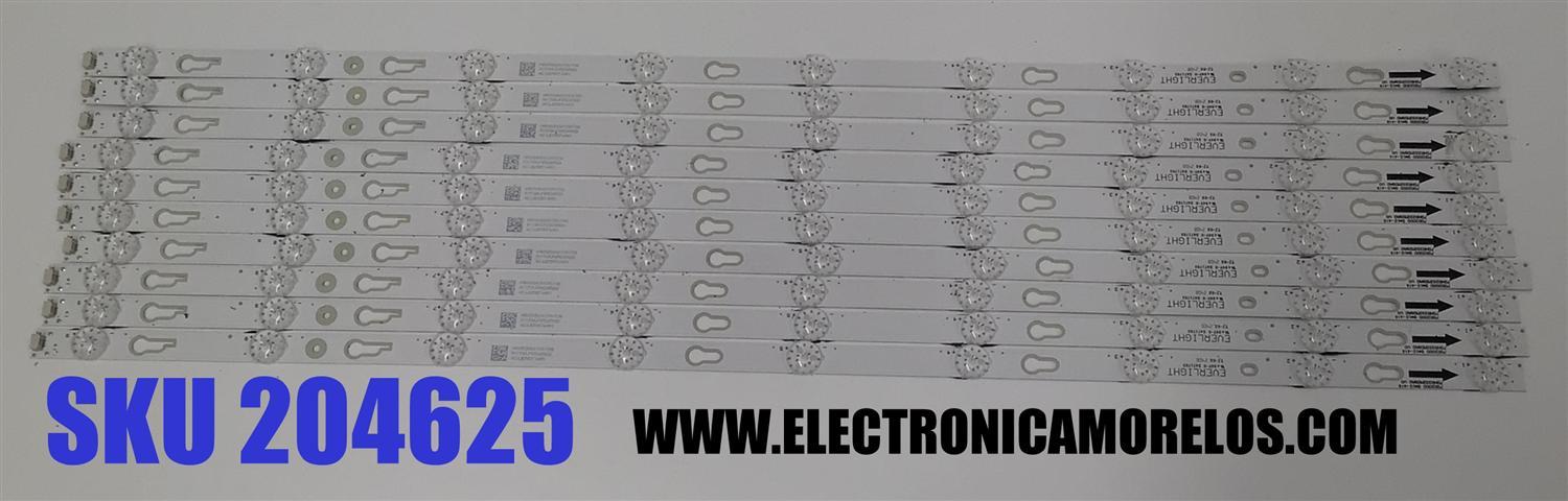 KIT DE LED´S PARA TV PHILIPS 10 PIEZAS ORIGINALES / NUMERO DE PARTE 70HR332M09A0 V0 / 70D2000 / 4C-LB700T-HR1 / LF2RD2R0D / MODELO 70PFL5656 / 70PFL5656/F7A