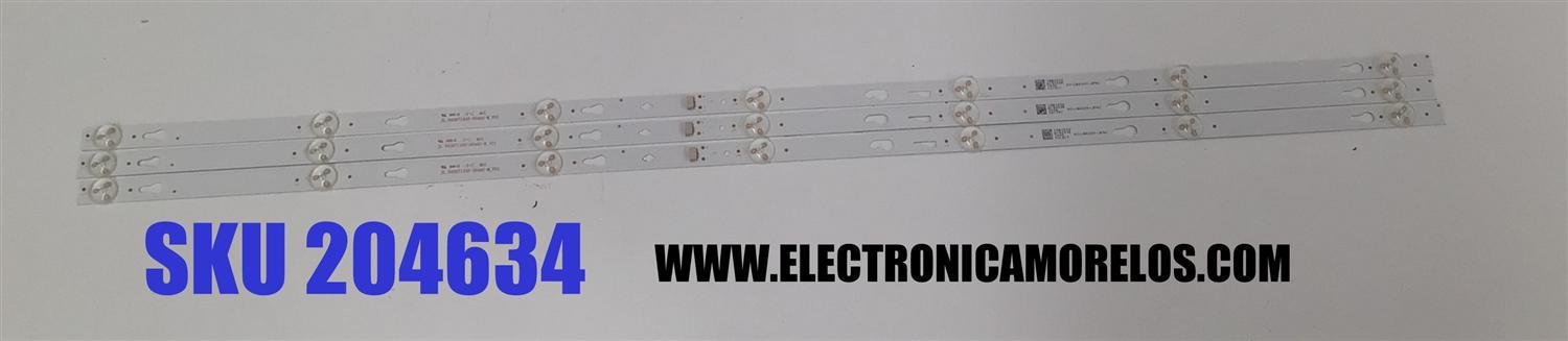 KIT DE LED'S PARA TV PIONEER ORIGINAL 3 PIEZAS / NUMERO DE PARTE JL.D43071330-004AS-M / JL.D43071330-004AS-M_V01 / 4C-LB430T-JFAC / 18BC530 / N190226 / T408 / 021910 / MODELO PLE-43S08FHD