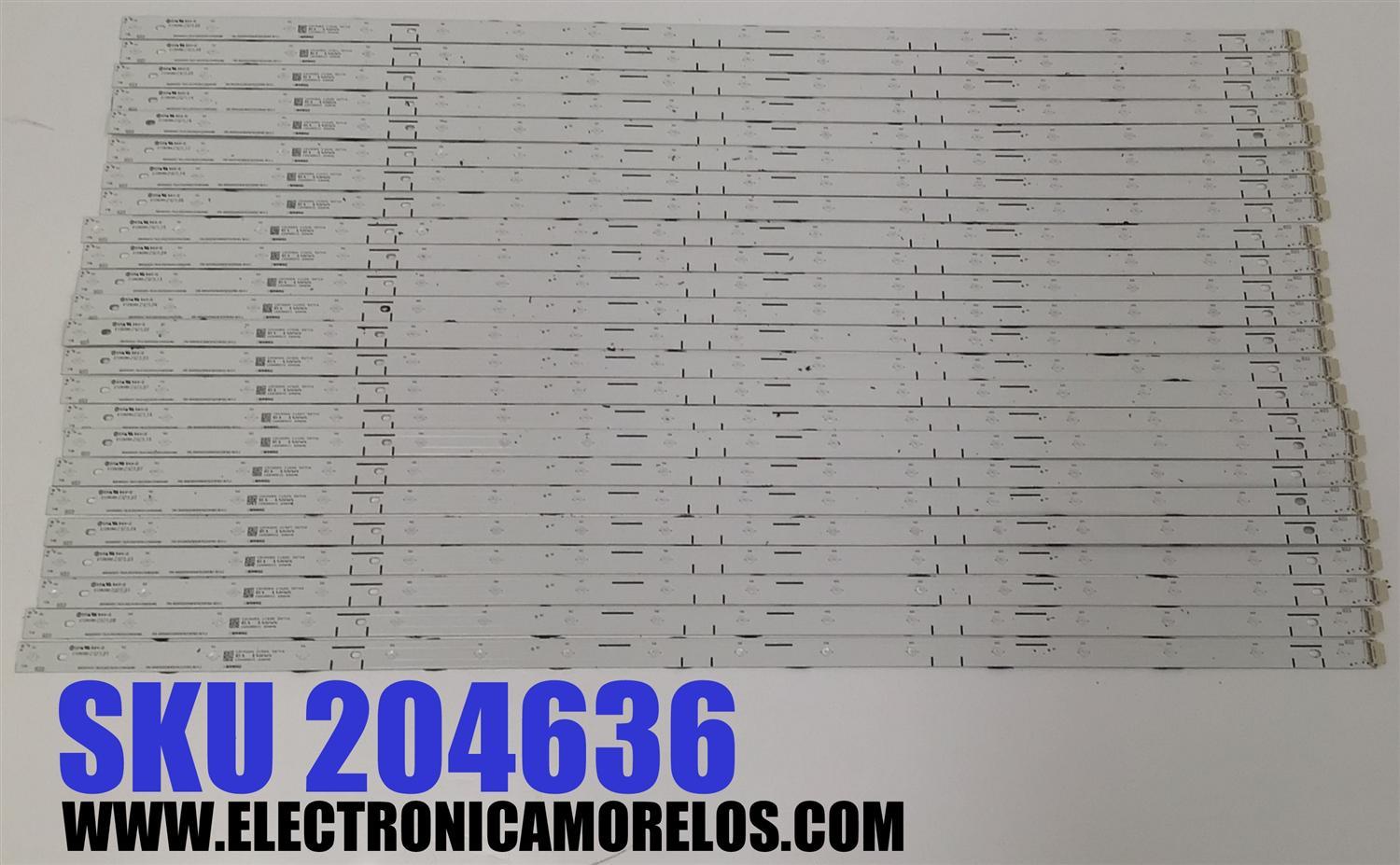 KIT DE LEDS PARA TV HISENSE ORIGINAL 24 PIEZAS / NUMERO DE PARTE SVH650AW0 / CRH-BXK65H3U51B1836T8Z2S1P2B3-REV1.3 / CRH-BXK65H3U51B1836T8Z2S1P2B3-REV1.3 / HD650H3U51-T0L6 / 2022110030 / PANEL HD650H3U51-T0L6 / MODELO 65U6K